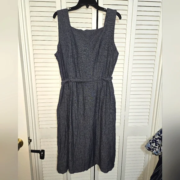 Liz Claiborne Women's XL Sleeveless Blue Dress with Belt - Picture 9 of 13